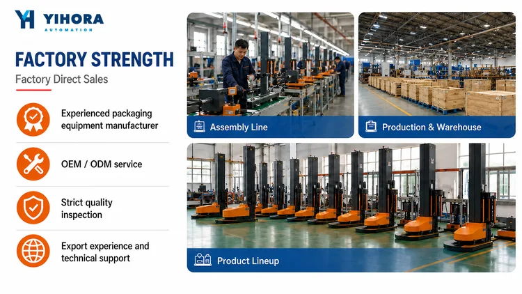 Mobile pallet stretch wrapper production, assembly and inventory photo panel
