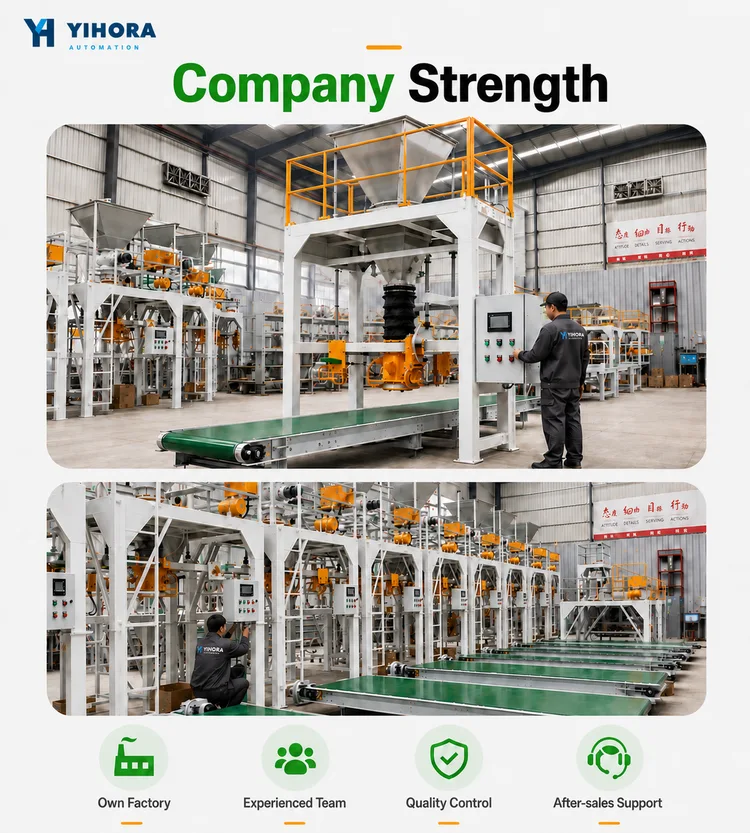 Jumbo bag filling equipment and production-floor photo panel