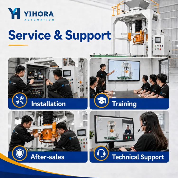 Jumbo bag filling machine installation, training and support photo panel