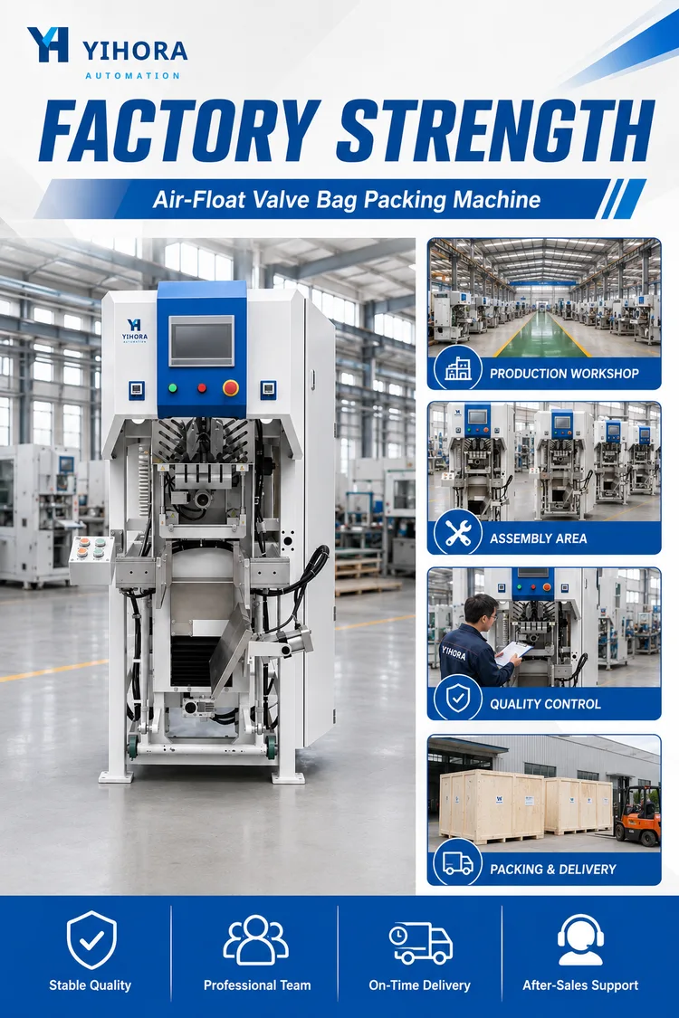 Air-flow valve bag packing machine production and assembly photo panel